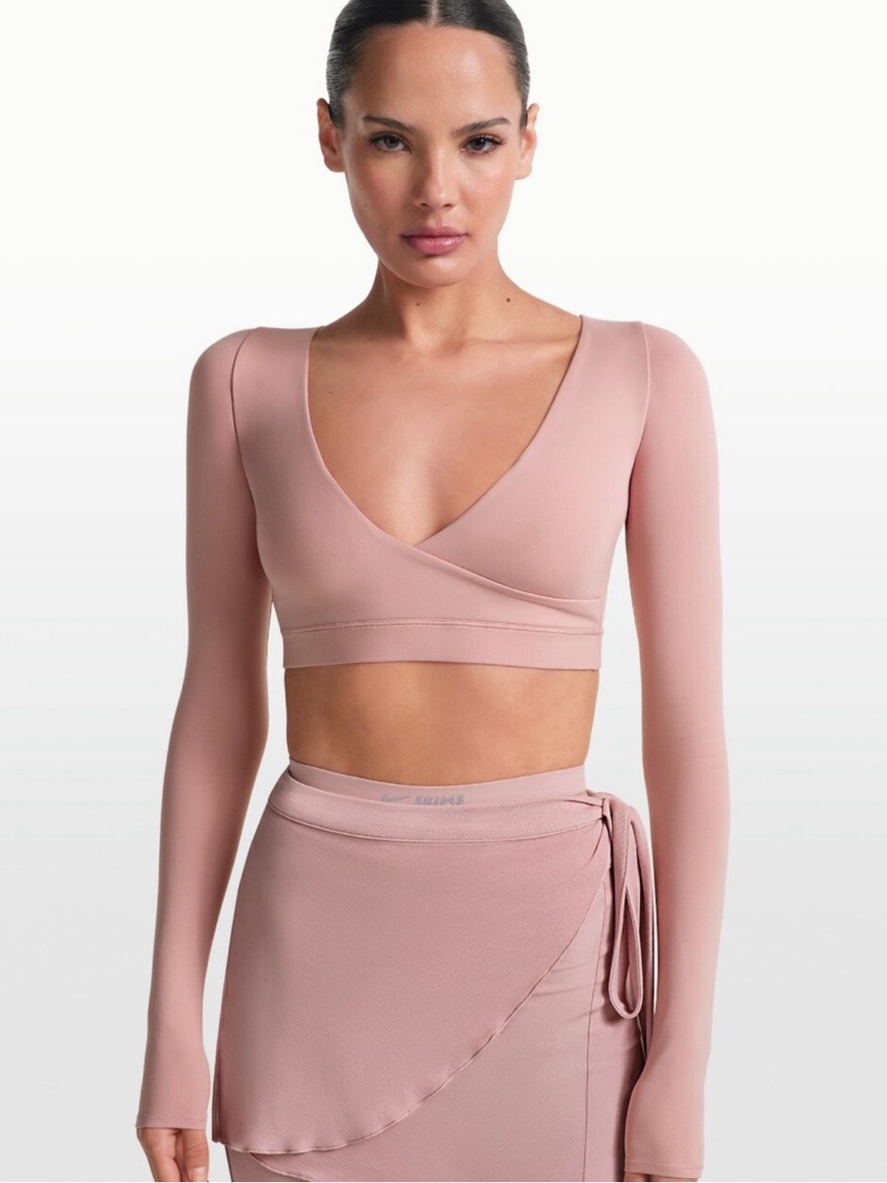 NikeSKIMS Matte Wrap Long Sleeved Top - Himalayan
